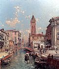 Franz Richard Unterberger Rio Santa Barnaba, Venice painting